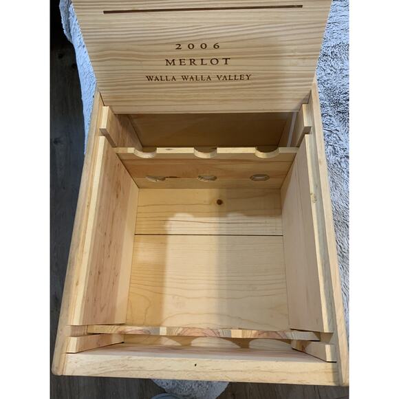 Northstar 2006 Merlot Wine Wood Display Case Storage Box Container 6 Bottle - Picture 8 of 13